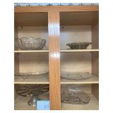 Glass bowls, plates and cake platter