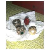 Sterling carnelian ring and others