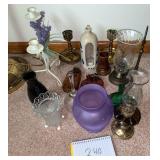Vases, candlesticks, bottles