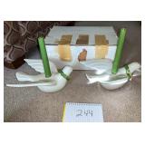 Pair of dove candle holders