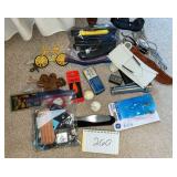 Junk drawer lot: letter opener, stapler, etc
