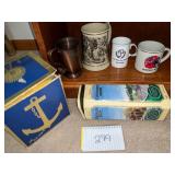 Franklin Fathers day Mug, Bills, Decanter