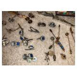 Pins, stick pins, tie bars, powder case