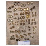 Huge group of matching gold tone earrings