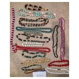 Colorful lot of costume necklaces