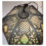 antique slag glass light