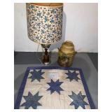 Vintage Lamp Milk jug and small blanket
