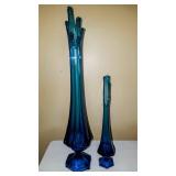 Blue Glass Vase set