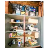 Cabinets full of bulbs, tools and misc.