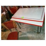 Vintage Pull-out enamel Table and (2) Chairs