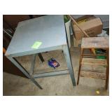 Metal Workshop Table and Step Stool