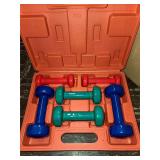 New Hand Weights in a Case