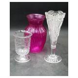 Crystal and Pink Glass Vase