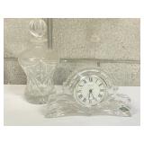 Shannon Crystal Mantel Clock & Decanter