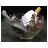 Salad Bowl with vintage kitchen utensils