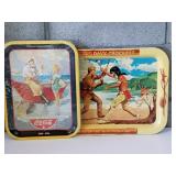 Vintage Metal Trays-Davey Crockett & Coca Cola