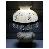 Vintage Hand Painted Parlor Lamp-WORKS