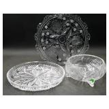 Crystal Serving Trays and Bowl
