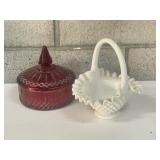 Milk Glass Basket