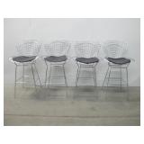 4 MCM Style 22" x 19" x 40" Chrome Barstools