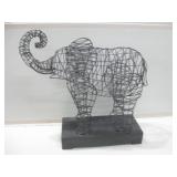 23"x 7"x 21" Metal Art Elephant On Metal Stand