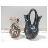 6" Wedding Vase & Jemez Vase Both Signed See Info 6" Wedding Vase & Jemez Vase Both Signed See Info