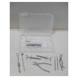 14"x 9"x 1.5" Plastic Organizer W/Vtg Dental Tools 14"x 9"x 1.5" Plastic Organizer W/Vtg Dental Tools