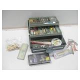 12.5"x 7"x 6" Plastic Tackle Box W/Assorted Tackle