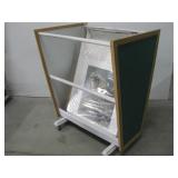34"x 26"x 41" Rolling Wood Art Cart W/Assorted Art 34"x 26"x 41" Rolling Wood Art Cart W/Assorted Art