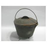 9"x 9" Cast Iron Three Footed Pot W/Lid