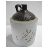 10" Tall Crick Water Whiskey Crock Jug W/Cork