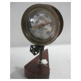 11" Tall Antique Water Gauge Re Purposed Clock