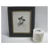 12"x 13.5" Framed John Wayne Print & Toilet Paper