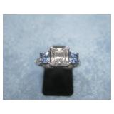 Sterling Silver & Multi-Stone CZ Ring - Hallmarked