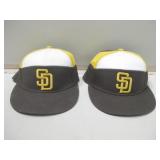 Two Like New San Diego Padres Baseball Caps