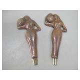 Two 9" Stoneware Ladies Tap Pulls