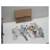 Folder Of Vintage Paper Cut Outs Some Water Colors Folder Of Vintage Paper Cut Outs Some Water Colors