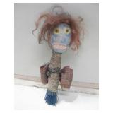 9" Tall Hand Made Voodoo Doll W/Clay Face