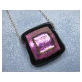 Sterling Silver Chain W/Dichroic Glass See Info