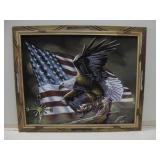 22 x 18.5 Battery Op Velvet Painted Clock Untested 22 x 18.5 Battery Op Velvet Painted Clock Untested