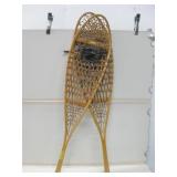 Pair 48" Long Wood & Hide Snow Shoes