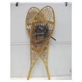 Pair 42" Long Wood & Hide Snow Shoes Pair 42" Long Wood & Hide Snow Shoes