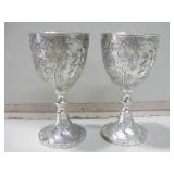 Pair 6" Tall Metal Decorative Chalices Pair 6" Tall Metal Decorative Chalices