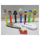 Assorted Vintage Pez Dispensers Toys & Whistle