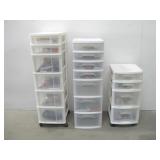 Three Plastic Storage Drawers W/All Contents Three Plastic Storage Drawers W/All Contents