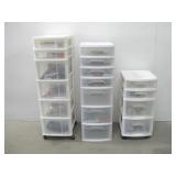 Three Plastic Storage Drawers W/All Contents