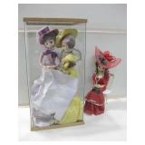 12x 12x 24 Case Side w/ Cracks W/Three Vtg Dolls 12x 12x 24 Case Side w/ Cracks W/Three Vtg Dolls