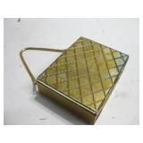 4"x 3"x1" Vintage Metal Makeup Purse Broken Mirror