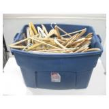 Bin Full Of 90+ Vintage Wood Hangers