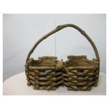 26"x 12"x 20" Wicker & Bark Double Basket